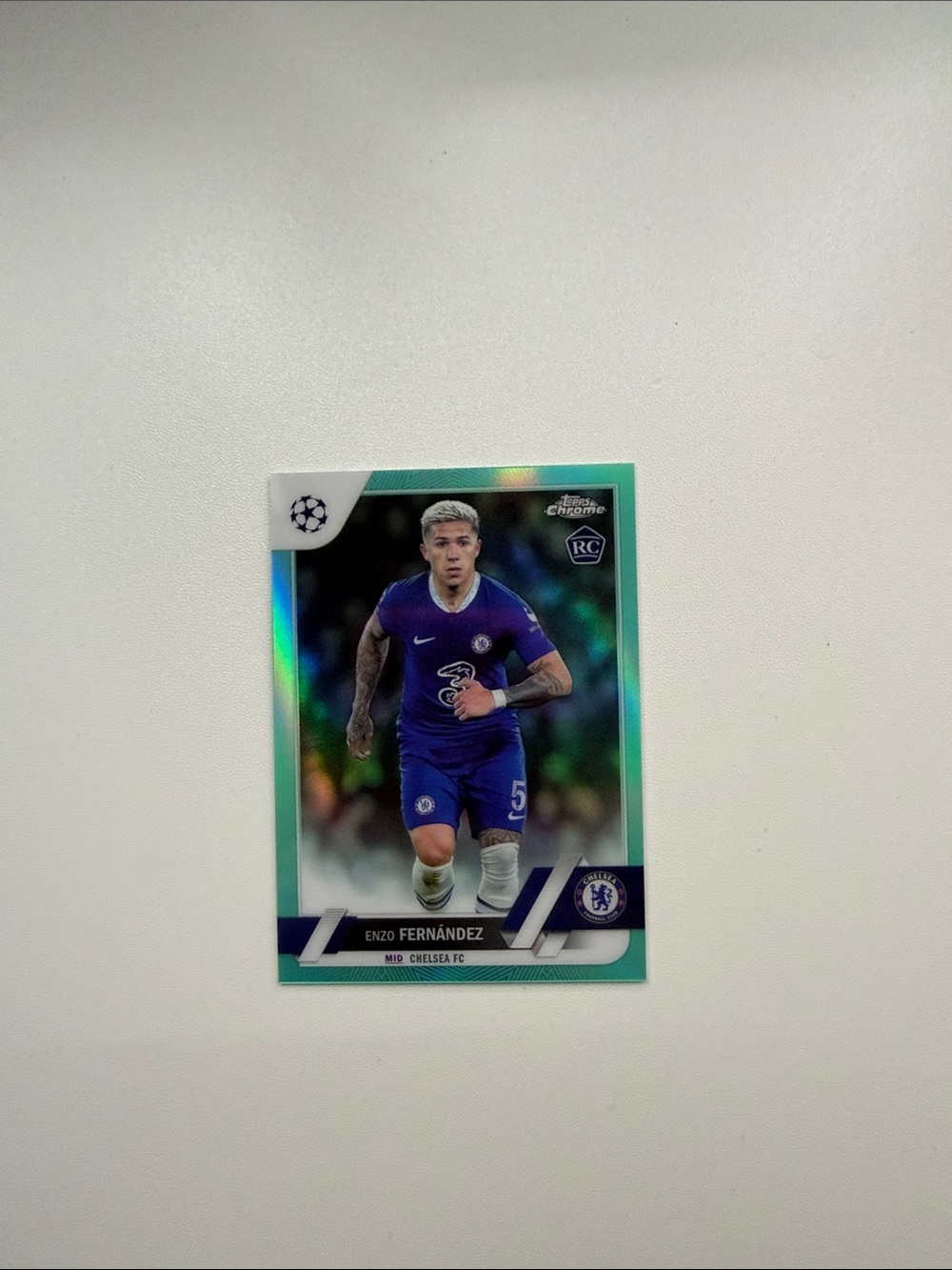 Enzo Fernández 2023 topps chrome teal Rookie Card /199